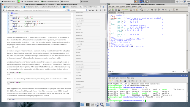 ARMcpu Assembly programming using an SSH remote connection